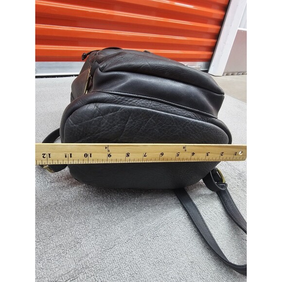 Vgt Aston Leather Drawstring Black Backpack with Front Zip Pocket Made in USA main image 5
